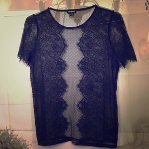 Express Black Lace Top